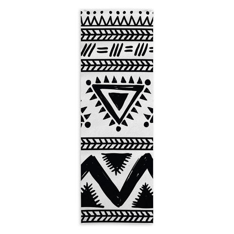 Marta Barragan Camarasa Tribal black and white Yoga Towel