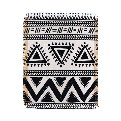 Marta Barragan Camarasa Tribal black and white Throw Blanket