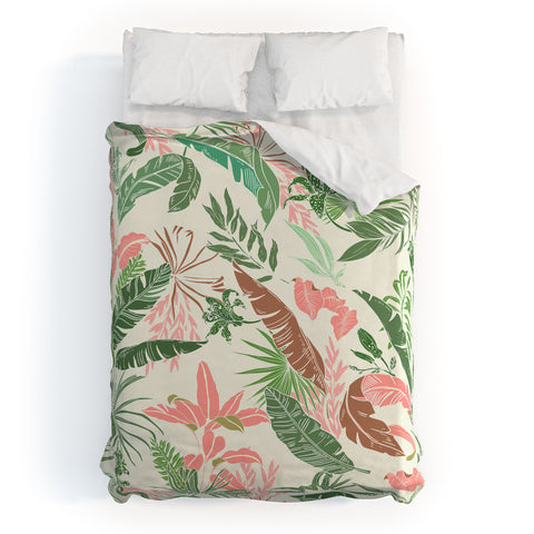 Marta Barragan Camarasa Tropic palm pastel Duvet Cover