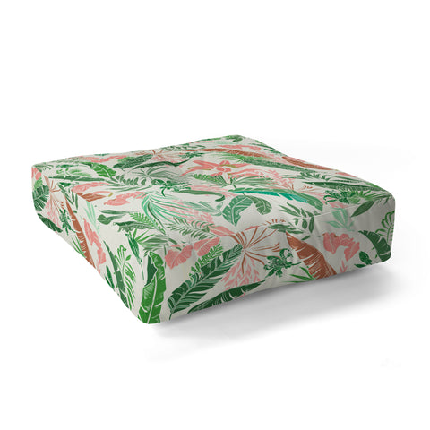 Marta Barragan Camarasa Tropic palm pastel Floor Pillow Square