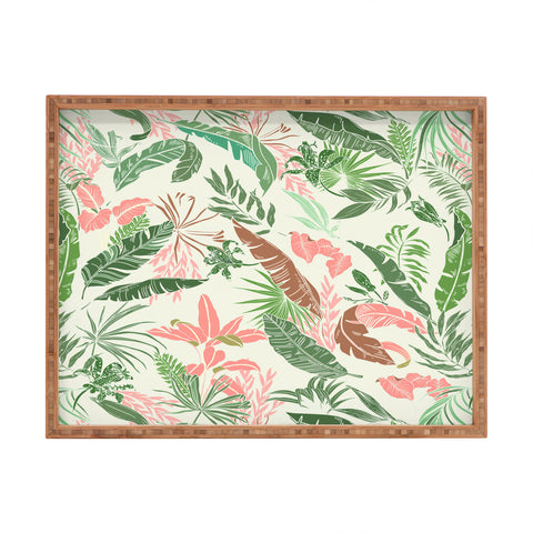 Marta Barragan Camarasa Tropic palm pastel Rectangular Tray