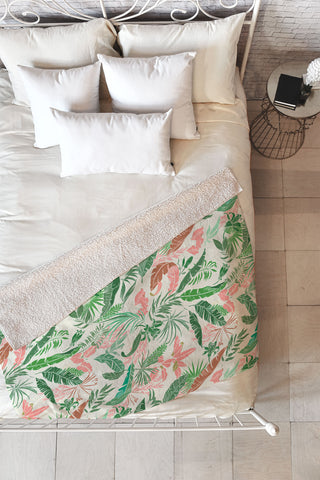 Marta Barragan Camarasa Tropic palm pastel Fleece Throw Blanket