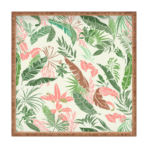 Marta Barragan Camarasa Tropic palm pastel Square Tray