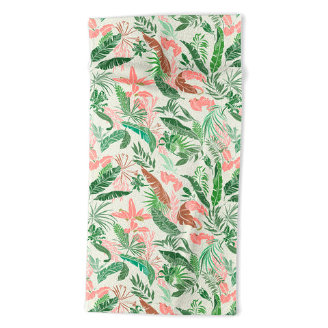 Marta Barragan Camarasa Tropic palm pastel Beach Towel