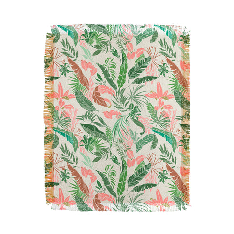 Marta Barragan Camarasa Tropic palm pastel Throw Blanket