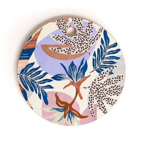 Marta Barragan Camarasa Tropical and geometric shapes Cutting Board Round