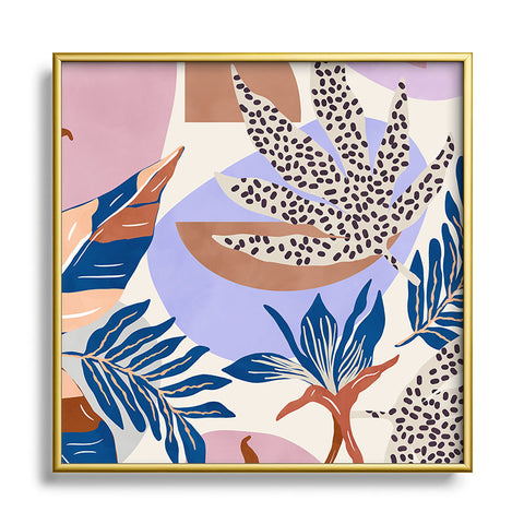 Marta Barragan Camarasa Tropical and geometric shapes Square Metal Framed Art Print