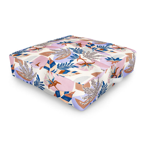Marta Barragan Camarasa Tropical and geometric shapes Outdoor Floor Cushion