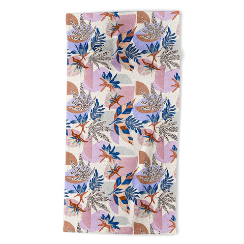 Marta Barragan Camarasa Tropical and geometric shapes Beach Towel