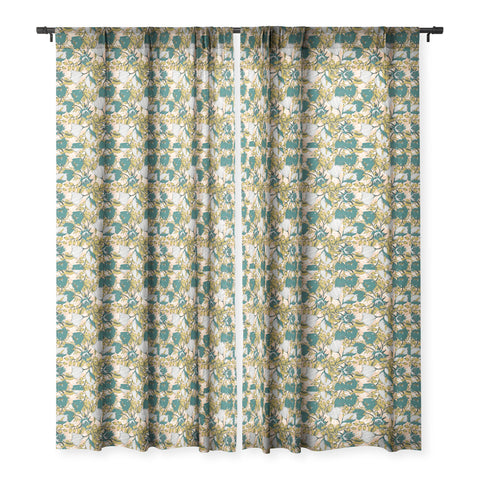 Marta Barragan Camarasa Tropical autumnal bloom Sheer Window Curtain