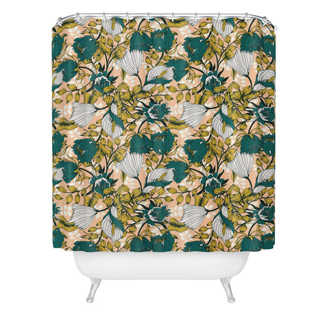 Marta Barragan Camarasa Tropical autumnal bloom Shower Curtain