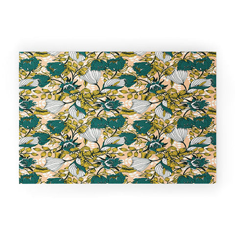Marta Barragan Camarasa Tropical autumnal bloom Welcome Mat