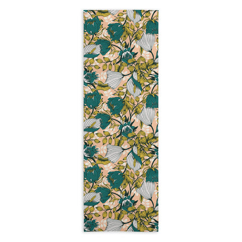 Marta Barragan Camarasa Tropical autumnal bloom Yoga Towel