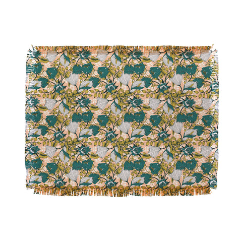 Marta Barragan Camarasa Tropical autumnal bloom Throw Blanket