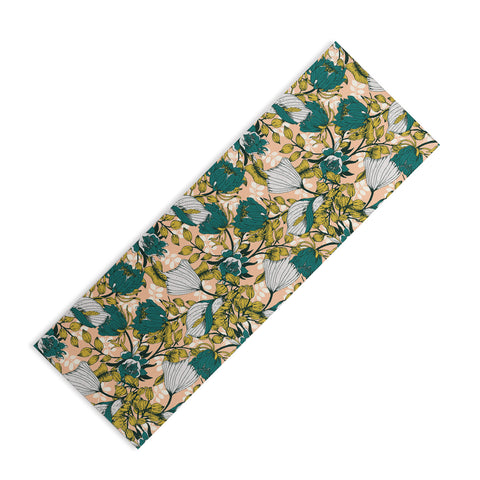Marta Barragan Camarasa Tropical autumnal bloom Yoga Mat