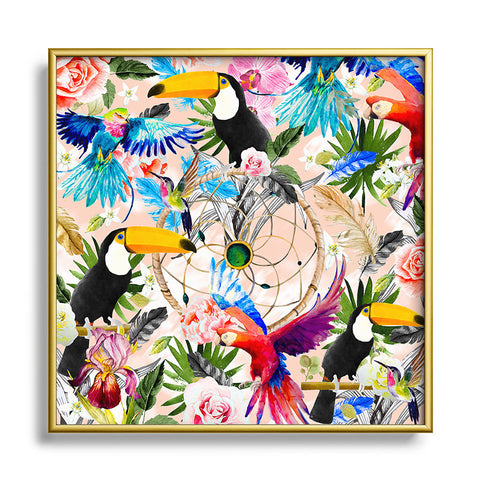 Marta Barragan Camarasa Tropical Boho Square Metal Framed Art Print