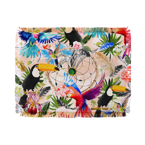 Marta Barragan Camarasa Tropical Boho Throw Blanket