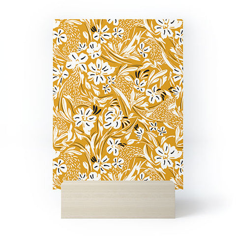 Marta Barragan Camarasa Tropical floral brush strokes Mini Art Print