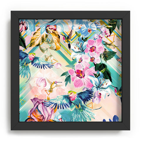 Marta Barragan Camarasa Tropical Flowery Fractal Recessed Framing Square