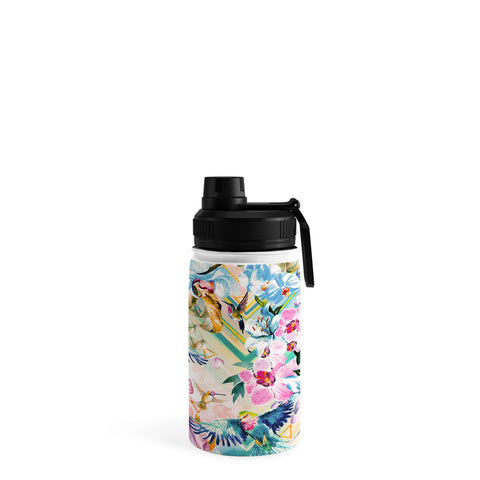 Marta Barragan Camarasa Tropical Flowery Fractal Water Bottle
