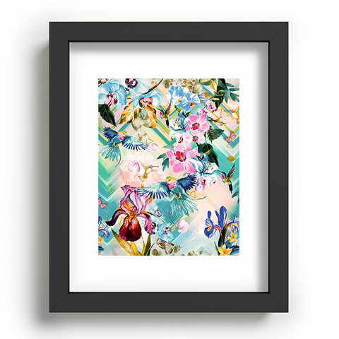 Marta Barragan Camarasa Tropical Flowery Fractal Recessed Framing Rectangle