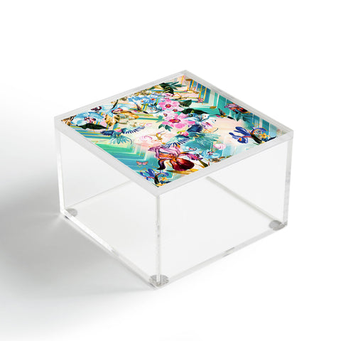Marta Barragan Camarasa Tropical Flowery Fractal Acrylic Box