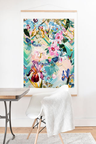 Marta Barragan Camarasa Tropical Flowery Fractal Art Print And Hanger