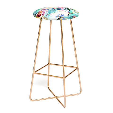 Marta Barragan Camarasa Tropical Flowery Fractal Bar Stool
