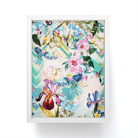 Marta Barragan Camarasa Tropical Flowery Fractal Framed Mini Art Print