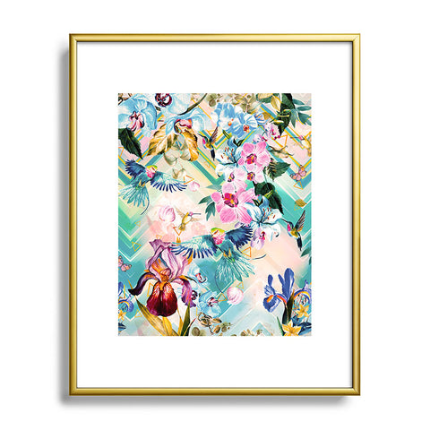 Marta Barragan Camarasa Tropical Flowery Fractal Metal Framed Art Print