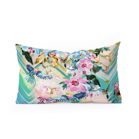 Marta Barragan Camarasa Tropical Flowery Fractal Oblong Throw Pillow