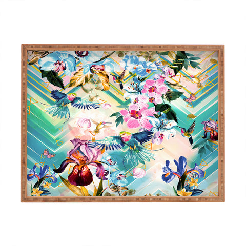 Marta Barragan Camarasa Tropical Flowery Fractal Rectangular Tray