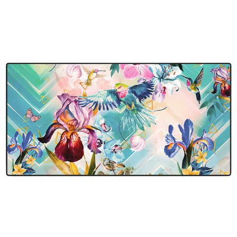 Marta Barragan Camarasa Tropical Flowery Fractal Desk Mat