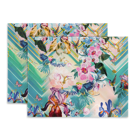 Marta Barragan Camarasa Tropical Flowery Fractal Placemat