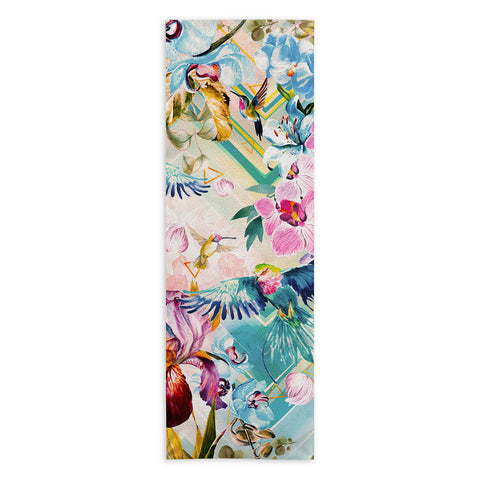 Marta Barragan Camarasa Tropical Flowery Fractal Yoga Towel