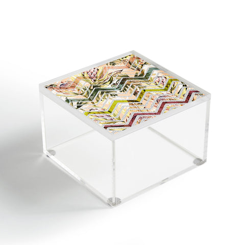 Marta Barragan Camarasa Tropical geometric pattern Acrylic Box