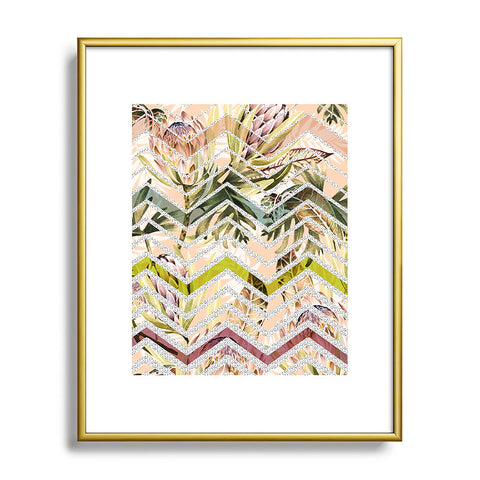Marta Barragan Camarasa Tropical geometric pattern Metal Framed Art Print