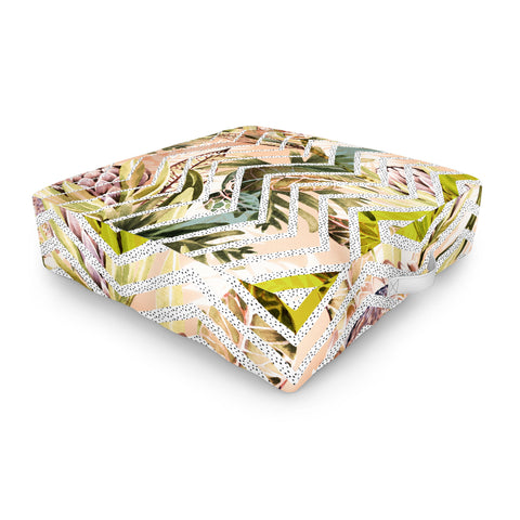 Marta Barragan Camarasa Tropical geometric pattern Outdoor Floor Cushion