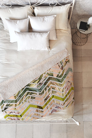 Marta Barragan Camarasa Tropical geometric pattern Fleece Throw Blanket