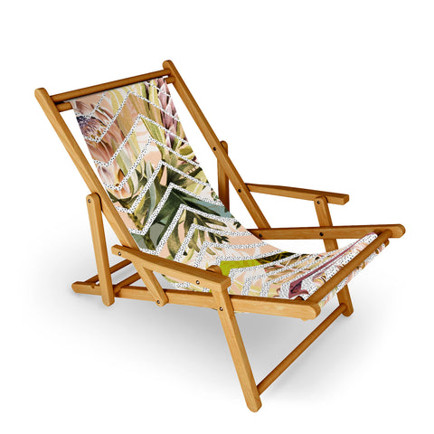 Marta Barragan Camarasa Tropical geometric pattern Sling Chair