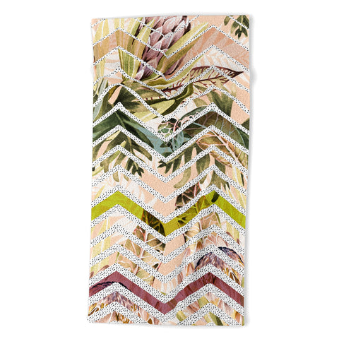 Marta Barragan Camarasa Tropical geometric pattern Beach Towel