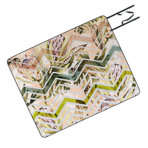 Marta Barragan Camarasa Tropical geometric pattern Picnic Blanket