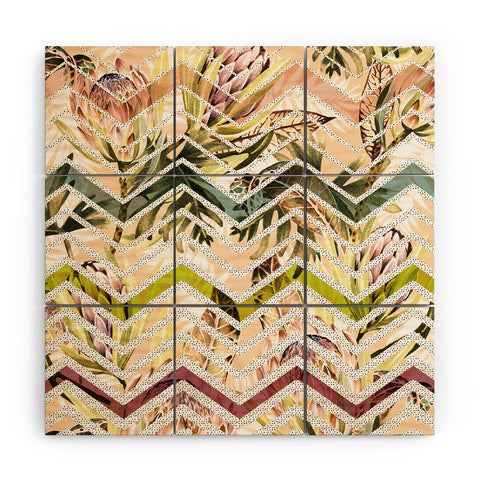 Marta Barragan Camarasa Tropical geometric pattern Wood Wall Mural