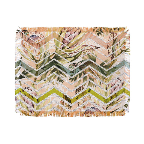 Marta Barragan Camarasa Tropical geometric pattern Throw Blanket