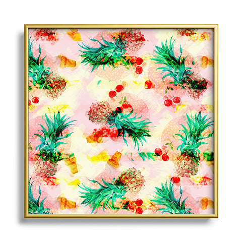 Marta Barragan Camarasa Tropical glitch Square Metal Framed Art Print
