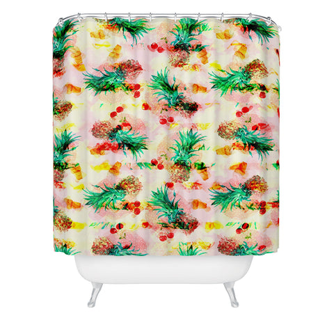 Marta Barragan Camarasa Tropical glitch Shower Curtain
