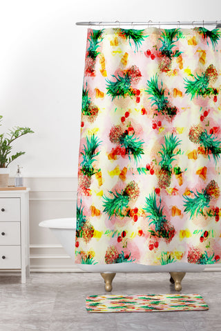 Marta Barragan Camarasa Tropical glitch Shower Curtain And Mat