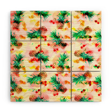 Marta Barragan Camarasa Tropical glitch Wood Wall Mural