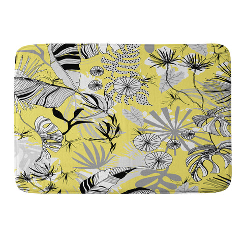 Marta Barragan Camarasa Tropical gray ya yellow Memory Foam Bath Mat