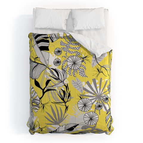Marta Barragan Camarasa Tropical gray ya yellow Comforter